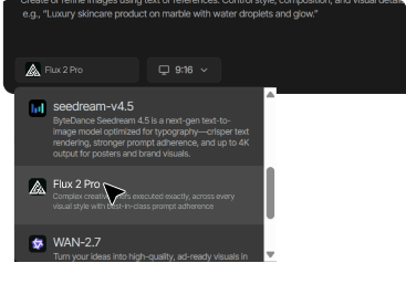Ouvrez Tagshop AI et sélectionnez Flux 2 Pro