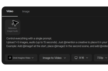Rédigez un scénario pour la vidéo Grok Imagine.